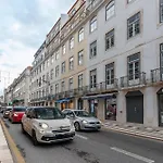 Apartment With Balcony In A Street In The Historic Center Of Downtown Lisbon