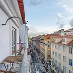 Apartment With Balcony In A Street In The Historic Center Of Downtown Lisbon